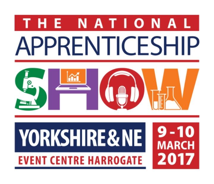 Colourful logo for National Apprenticeship Show on a white background